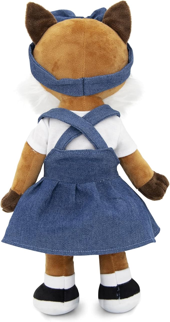 Playtime by Eimmie Soft Baby Doll Fiona The Fox - 14" Plush Rag Doll with Embroidered Features for Girls, Boys, Toddlers & Infants - Educational Stuffed Animal for Imaginative Play