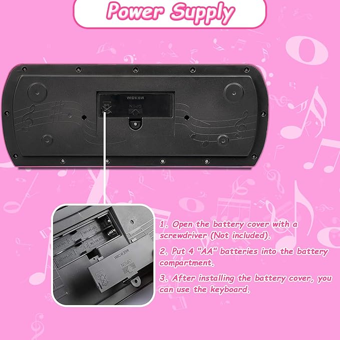 32 Keys Kids Piano Keyboard Toys, Multifunction Keyboard for Kids - Children Early Learning Educational Music Piano Toys for 3-8 Year Old Boys and Girls (Pink)