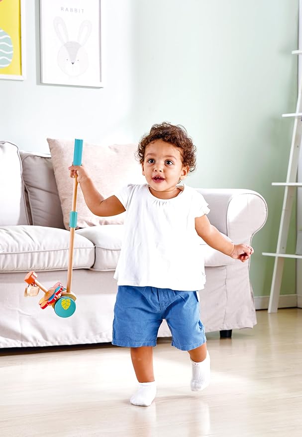 Hape Dancing Butterflies Push and Pull Toy, Assorted Colors, 12+ Months, L: 4, W: 6.9, H: 22.2 inch