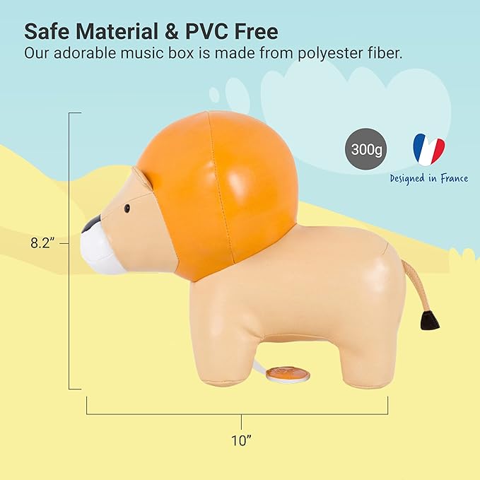 Little Big Friends Musical Baby Toy – Soft Plush Pull-String Cord Classical Toy for Baby & Toddlers | Soothing Stuffed Cuddly Animal Gift | Jackson The Lion