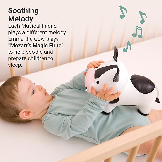 Little Big Friends Musical Baby Toy – Soft Plush Pull-String Cord Classical Toy for Baby & Toddlers | Soothing Stuffed Cuddly Animal Gift | Emma The Cow