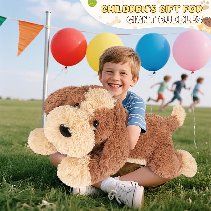 Big Dog Stuffed Animal 30", Jumbo Soft Giant Stuffed Animal Puppy, Giant Plush Toys for Stress Relief & Sleep Aid, Huge Cuddly Golden Retriever Cute Plushies Dog Gifts for Kids Adults