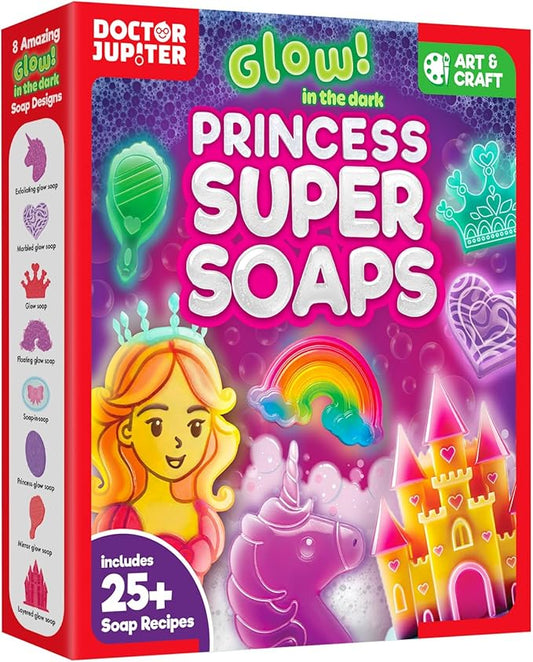 Doctor Jupiter Princess Super Soaps - Soap Making Kit for Kids Ages 4+ | Science Kit for Kids 4-5-6–7-8-12 Year Olds | Birthday Gift Ideas for Girls, Unicorn Toys, Summer Activities