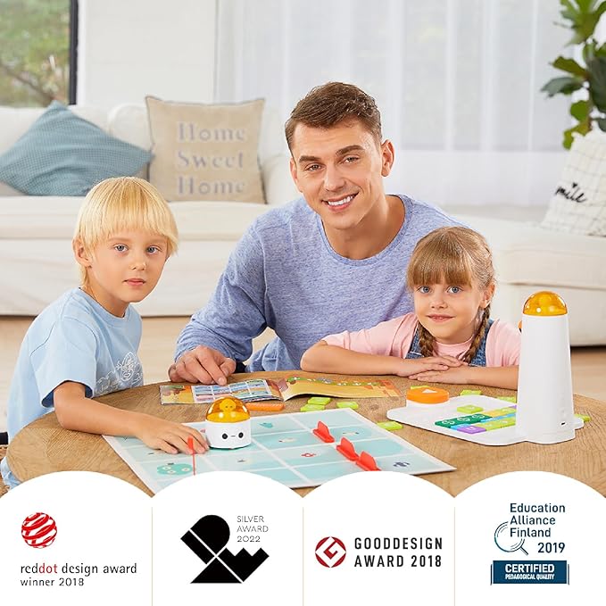 Coding Robot Set for Kids Ages 4+, STEM Robotics for Toddles to Learn Early Programming, Educational Toy for Homeschool & Classroom Ages 4-10