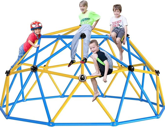 Zupapa Experience Ultimate Fun with The 2025 Upgraded Decagonal Geo Dome Climber - Supports 1000LBS Outdoor Playset and Easy Assembly Play Equipment for Kids (Blue, 9FT)