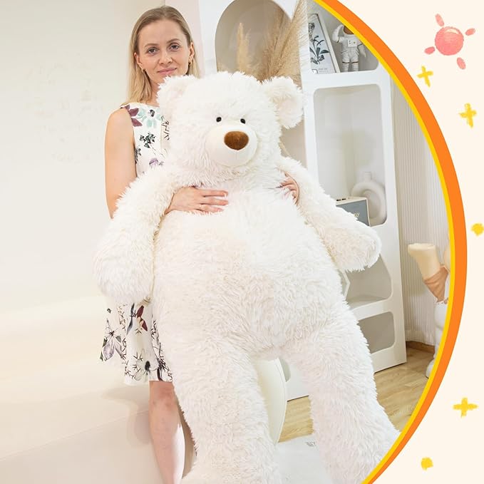 Giant Stuffed Animals Plush 47 inch, Huge Stuffed Bear Plushies, Large Plush Ploar Bear Animal Gift for Kids Boys, Birthday,Valentine,Christmas