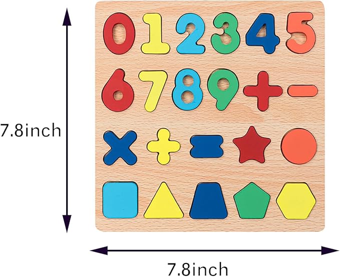 Wooden Puzzles for Toddlers, 2pack Alphabet Shape Puzzles for Kids Wooden Montessori Toddler Wooden Alphabet Number Shape for Kids 3 Years Old Boys & Girls