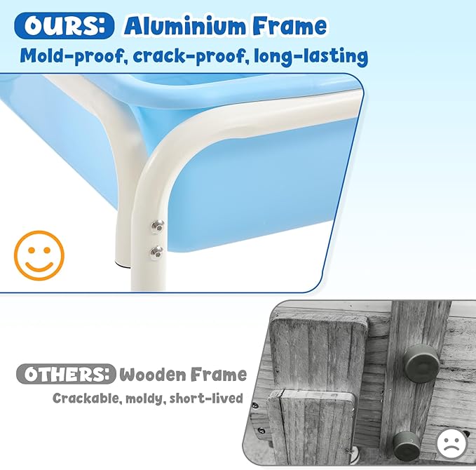 FUNLIO Toddler Sensory Table, Height Adjustable Sand and Water Table for Kids 3-6 Years, 4 in 1 Toddler Water Table with 2 Storage Bins, Acrylic Board & 16 Accessory Pieces, Indoor and Outdoor Play