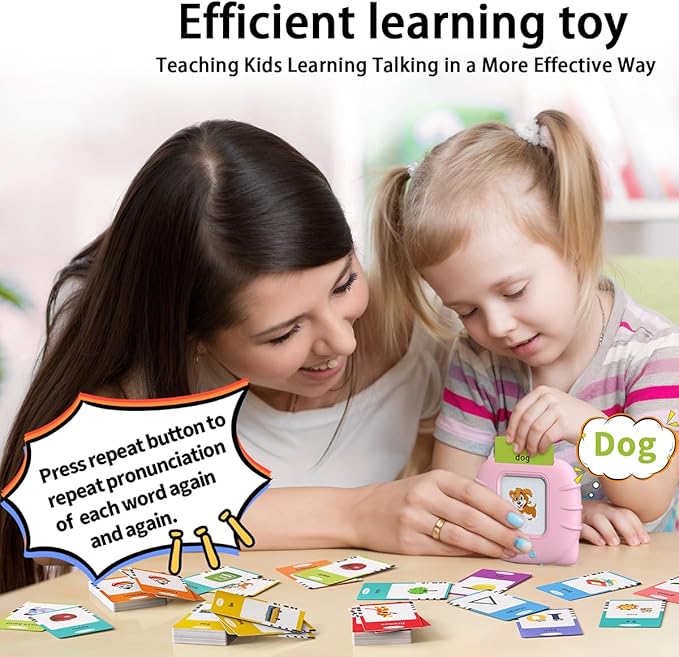 Kidzdo Learning Toys for Toddler - 254 Sight Words Talking Flash Cards with Music, ABC 123, etc, Pocket Speech Therapy Toys, Educational Teaching Gifts for Ages 3 4 5 Years Old Girls