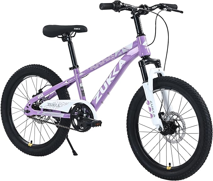 ZUKKA Kids Bike 20/24 Inch Mountain Bike Dual Disc Brake Suspension Fork Single Speed for Ages 7-12 Boys and Girls Youth Bicycle, Multiple Colors