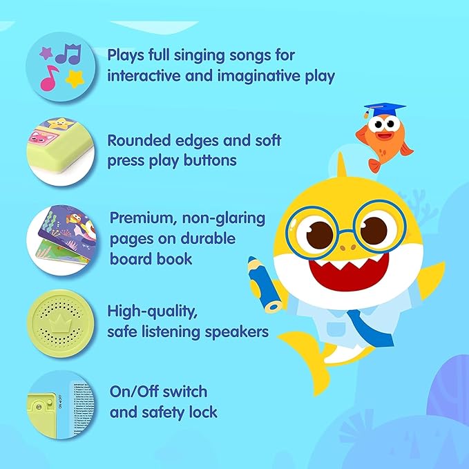 Baby Shark Sing-Alongs 10 Button Sound Book | Baby Shark Toys | Learning & Education Toys | Interactive Baby Books for Toddlers 1-3 | Gifts for Boys & Girls