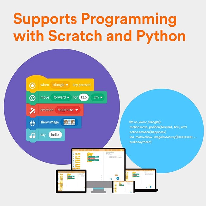 Matatalab VinciBot Coding Robot for Kids 8-12, STEM Robot Toy, Scratch & Python Programable Robotics with Remote Controller, AI Smart Robot Gift for Boys & Girls, Ages 8+
