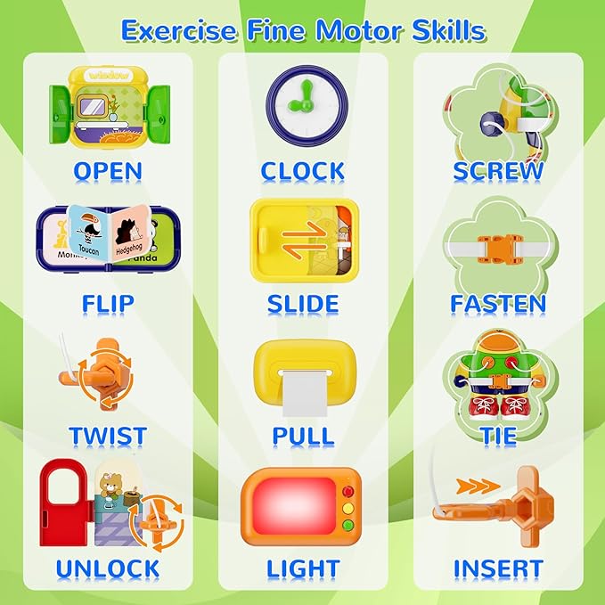 Montessori Toys for 1 Year Old Boy Girl, Musical Montessori Busy Board for 12-18 Month Age, Educational Montessori Toy for Toddlers 1-3, Birthday Gift for 1+ Year Old Boy Girl