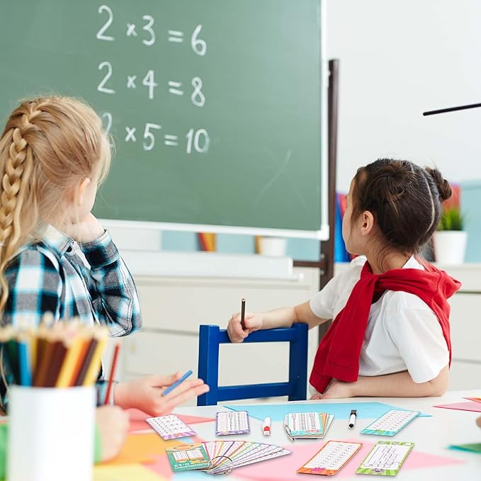 2 Packs of 31 Pcs Multiplication and Division Flashcards, 0-12 Math Flash Cards 1-12 Division Flashcards Multiplication Chart Math Games for Kids 1st to 3rd Grade