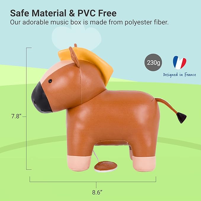 Little Big Friends Musical Baby Toy – Soft Plush Pull-String Cord Classical Toy for Baby & Toddlers | Soothing Stuffed Cuddly Animal Gift | Charles The Horse