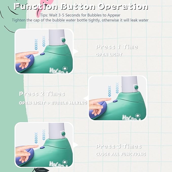 Baby Balance Bike 1 Year Old with Music, Lights, Bubble Machine, 4 Wheels Pedal-Less Toddler Ride on Toys for 12-36 Months Birthday Gift, Toddler boy Toys Ride on car （Green&Purple）