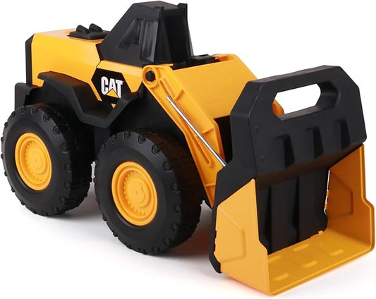 Cat Construction Toys, Steel Wheel Loader 16” - Real Steel Body, Working Arm & Bucket, Oversize All-Terrain Wheels, Heavy-Duty Construction Vehicle for Indoor/Outdoor Play, Kids Ages 3 +