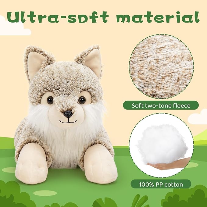 Giant Wolf Stuffed Animal 30", Super Soft Jumbo Plush Toy, Big Fluffy Plushie Gift for Birthdays & Christmas