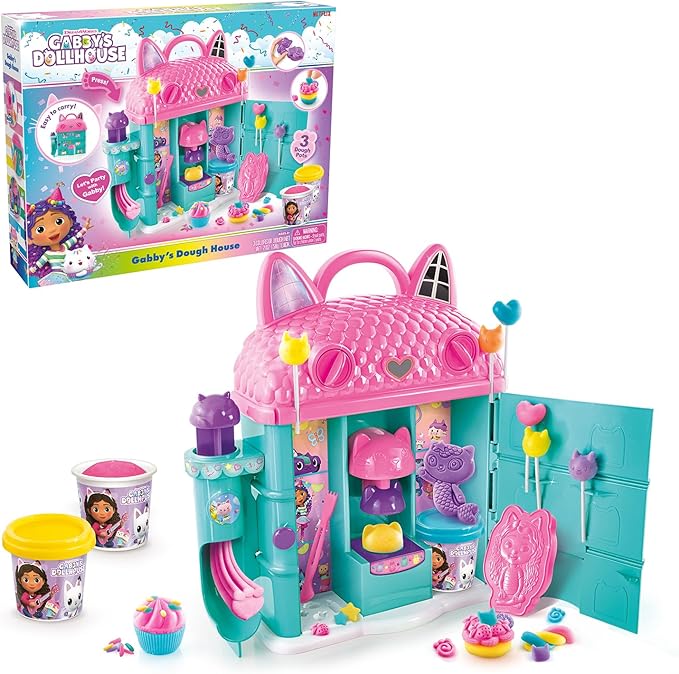 Canal Toys Gabby’s Dollhouse ™ Dough House! Have a cat-Tastic time Sculpting, molding, and Shaping Colorful Dough and Decoration Gabby’s Dough House! Easy Storage and Portability! Ages 4+