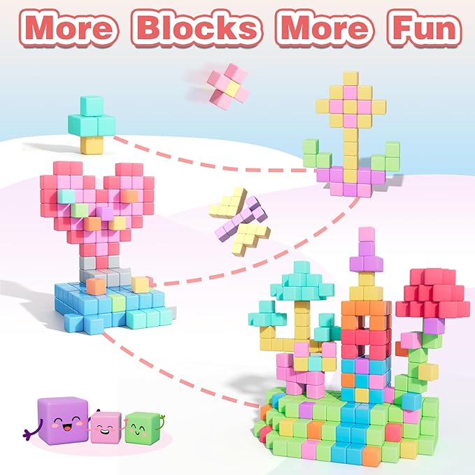 100pcs Magnetic Blocks, Magnetic Cubes for Kids Ages 3-8, STEM Educational Building Toys for Toddlers and Preschoolers, Sensory Autism-Friendly Learning Toys Gift for Boys & Girls 3-5, 4-8 Year Old