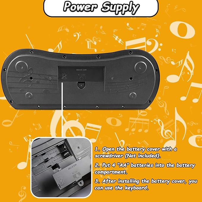 32 Keys Kids Piano Keyboard Toys, Multifunction Keyboard for Kids - Children Early Learning Educational Music Piano Toys for 3-8 Year Old Boys and Girls (Black)