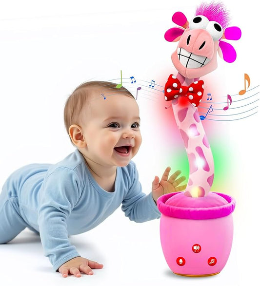 Stocking Stuffers Talking Dancing Giraffe Toy,Baby Gifts for Girls,Cool Stuff Toddler Baby Toys Tummy Time Singing,Hottest Pink Xmas Kids List,2025 Christmas Early Gift Ideas