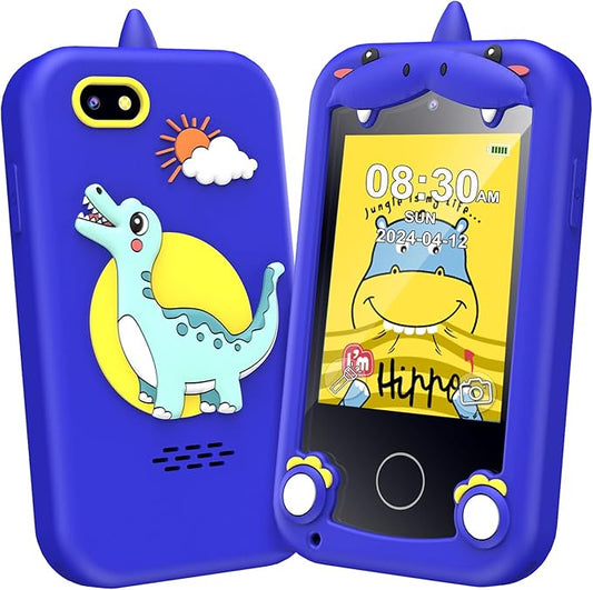 Kids Phone for Boys Girls, Touchscreen Toddler Smartphone Learning Toy, 3-10 Year Old Christmas Birthday Gift, Play Cell Phone With Camera, Games, Music, 8GB Card