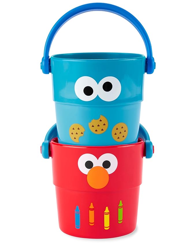 Skip Hop x Sesame Street Baby Bath Toy, Stack & Pour Bath Buckets