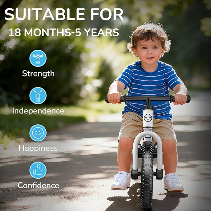 Umatoll Toddler Balance Bike 2 Year Old, Kids Bike Toy for 18 Months to 5 Years Old, Tool-Free Adjustment, Birthday Gifts for 2-3 Boys Girls, No Pedal