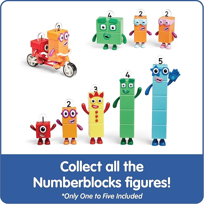 hand2mind Numberblocks Friends One to Five, Action Figure Set, Toy Figures & Playsets, Small Figurines for Kids, Counting Blocks, Numbers for Toddlers, Math Toys, Kids Birthday Gifts