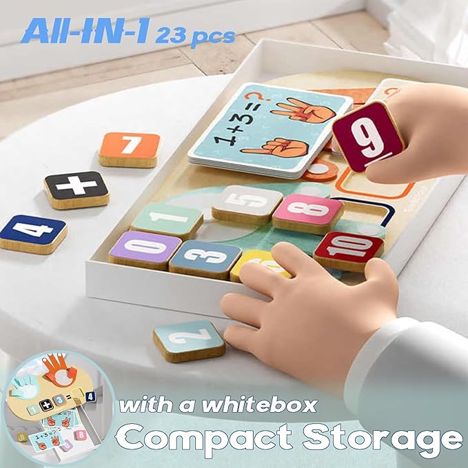 TOP BRIGHT Preschool Learning Toys for Toddlers 2-4, Montessori Toys for 3-5 Year Old Boys Girls Birthday Gifts, Educational Math Manipulatives Number Counting Blocks