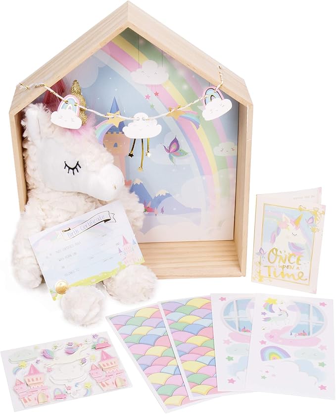 Story Magic Unicorn Dream Dollhouse by Horizon Group USA,Plush Unicorn Doll,Pretend Play Activity,Decorate Wooden Doll House With Stickers,Play Scene & More!Includes Stuffed Animal,Perfect For Ages 4+
