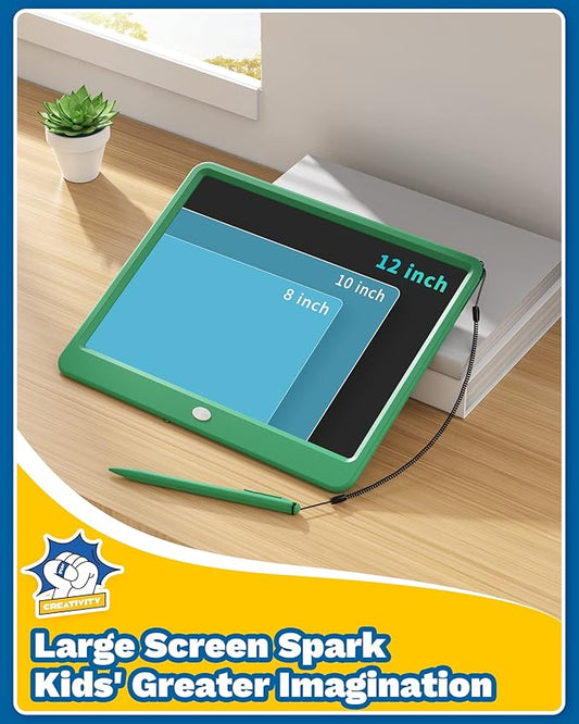 TEKFUN LCD Writing Tablet for Kids, 12inch Large Doodle Board Erasable Drawing Board, Zero Mess Coloring Travel Car Trip Toys for Toddler, Kids Birthday for Age 3-10 Boys & Girls