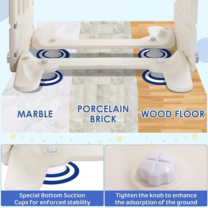 Arlopu 7 in 1 Toddler Slide and Swing Set, Kids Climber Playset with Ball & Hoop, Telescope, Suction Cup Reinforced Base, Baby Indoor Outdoor Playground (White)