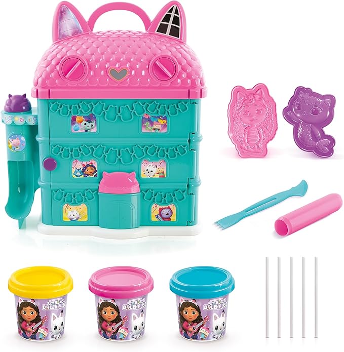 Canal Toys Gabby’s Dollhouse ™ Dough House! Have a cat-Tastic time Sculpting, molding, and Shaping Colorful Dough and Decoration Gabby’s Dough House! Easy Storage and Portability! Ages 4+