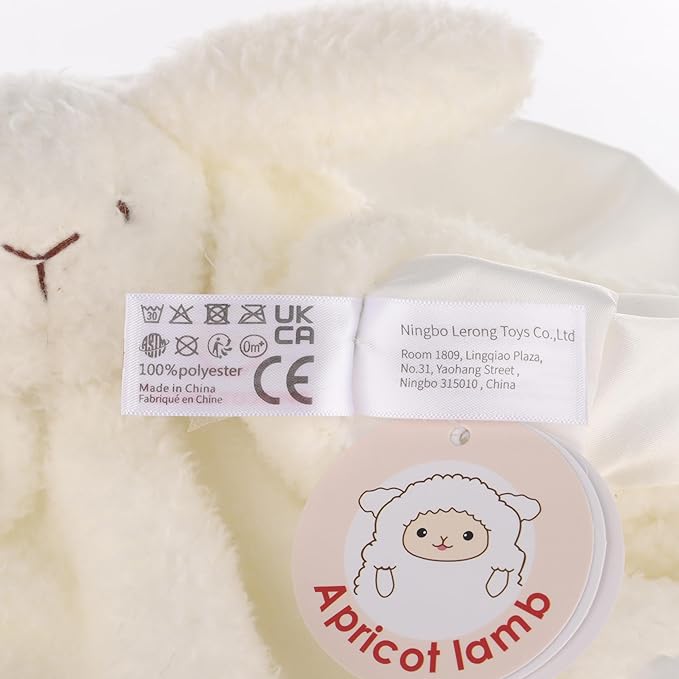Apricot Lamb Stuffed Animals Soft Security Blanket White Bunny Rabbit Infant Nursery Character Blanket Luxury Snuggler Plush(White Bunny, 14 Inches)