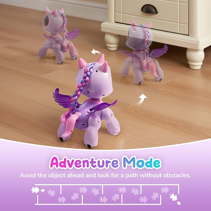 SGILE Remote Control Robot, Unicorn Toy with Interactive Gesture Sense and Music Dance, Preschool STEM Learning Remote Control Pet for Toddler Kids Girls Boys, Purple