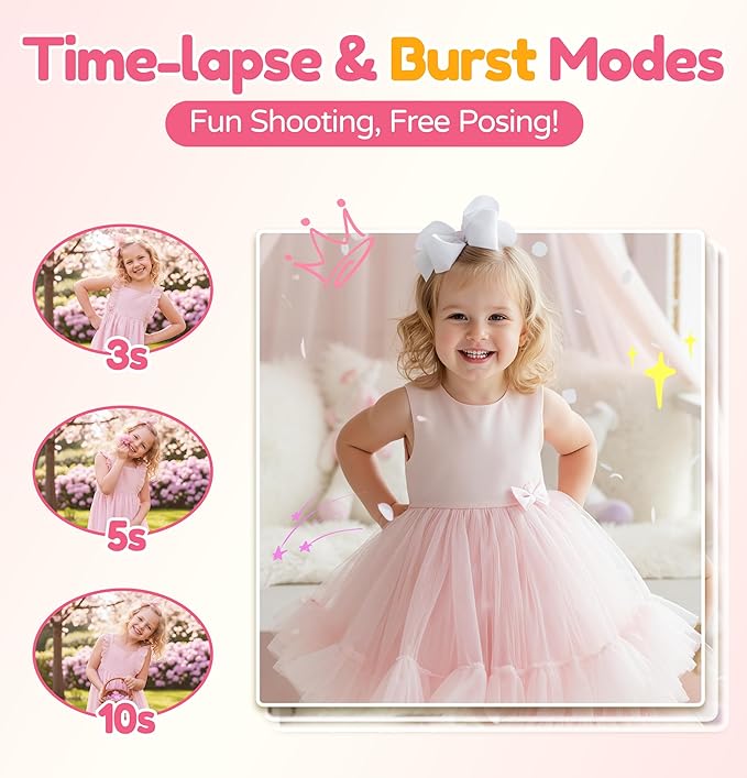 Kids Camera with Tripod & 32GB Card, 1080P HD Toddler Camera, PortableToy for Girls Boys Age 3-10, Christmas Birthday Gift, Christmas Stocking Stuffers, Pink