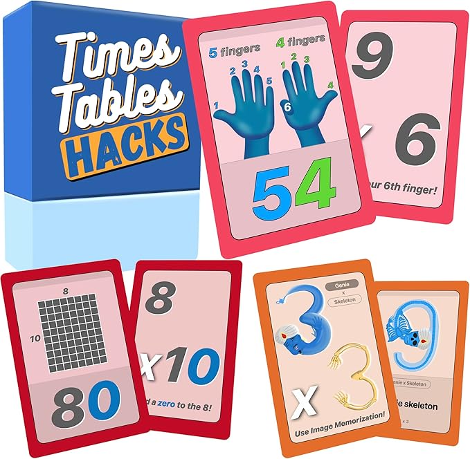 Multiplication Flash Cards with Tricks for Kids - Times Tables Hacks: A Fun and Easy Way to Learn Multiplication