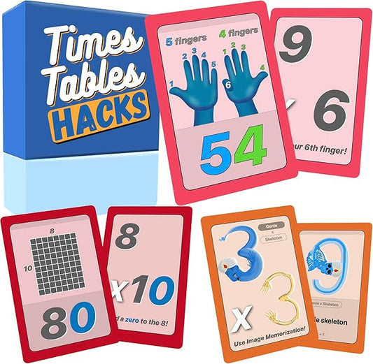 Multiplication Flash Cards with Tricks for Kids - Times Tables Hacks: A Fun and Easy Way to Learn Multiplication