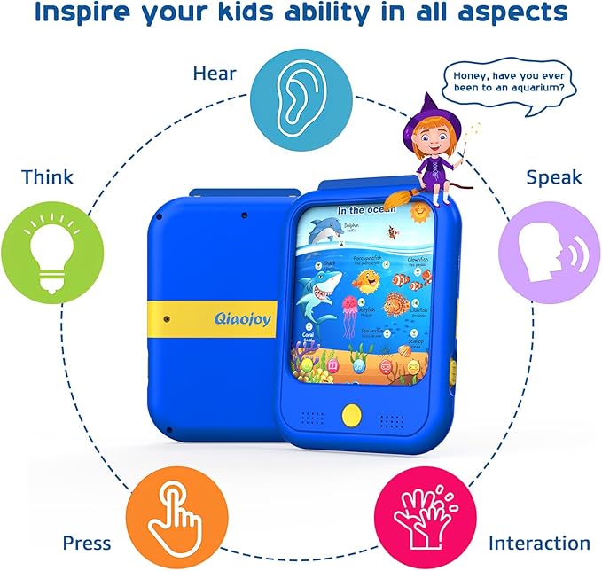 Kids Learning Tablet Educational Learning Pad for Toddlers 2-5 to Learn Alphabets, Numbers, Foods, Time, Music, Talking Cards for Toddlers，Learning Educational Toy Kids Gifts