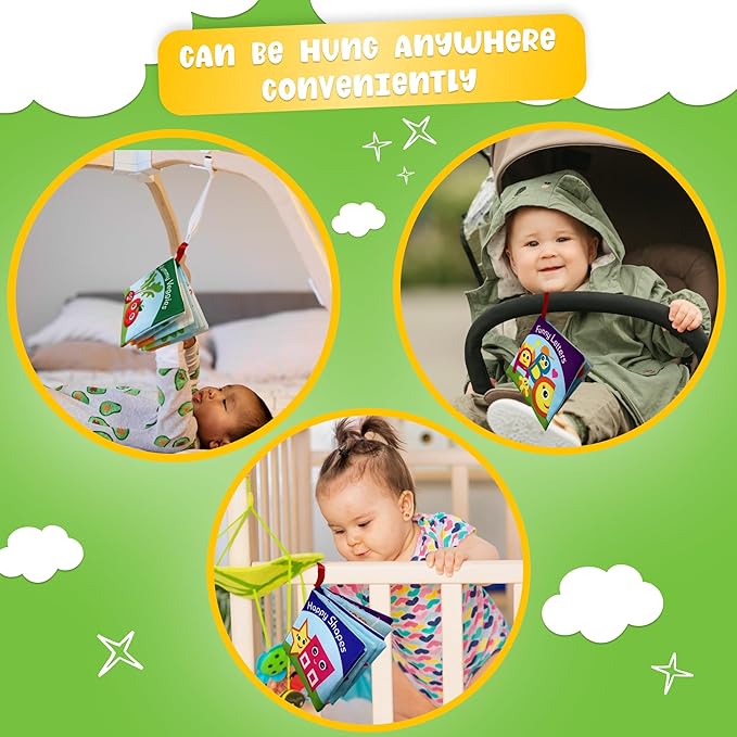 Cloth Books for Babies - Set of 6 Premium Quality Soft Touch & Feel Books for Early Child Development