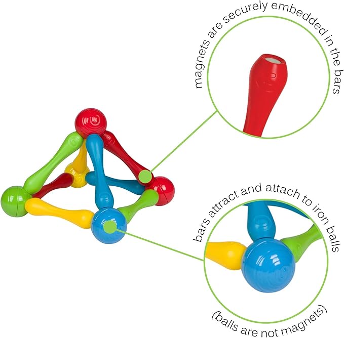 Goobi 20 Piece Construction Set Large Building Blocks Developmental Play Sticks STEM Learning Vibrant Colors Creativity Imagination 3D Puzzle Educational Toys for 1 Year Old Toddlers Preschool