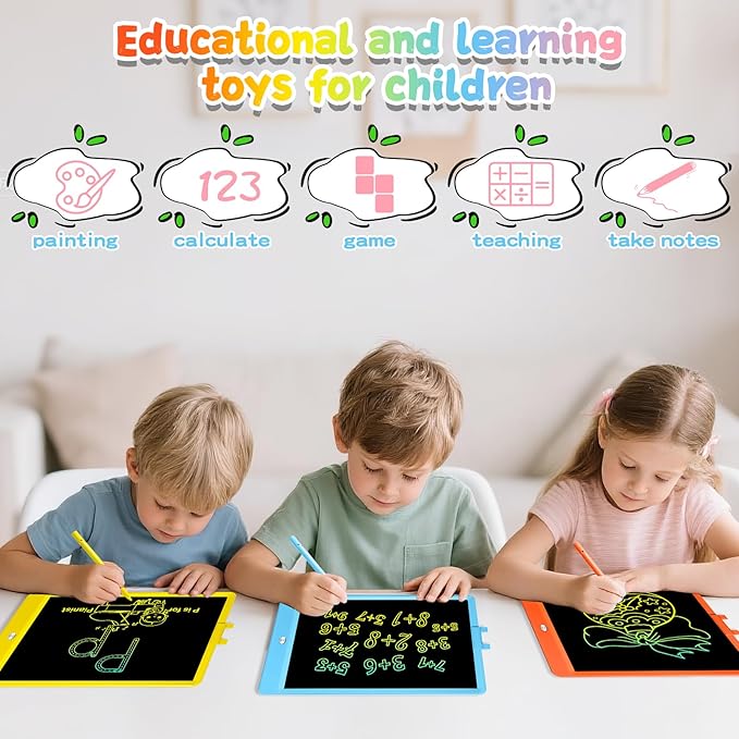 4 Pack LCD Writing Tablet for Kids 10 inch LCD Writing Board Erasable Colorful Doodle Board Drawing Pad for Kids Educational Learning Toys Birthday Gifts for 3 4 5 6 Year Old Boys and Girls Toddlers