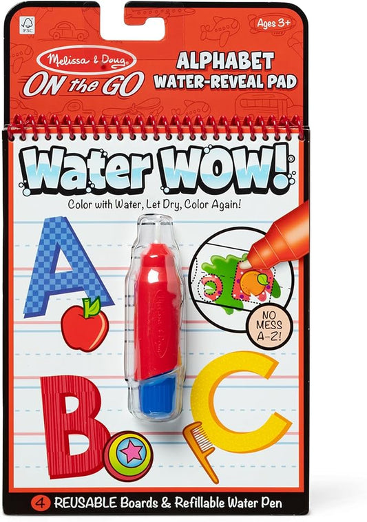 Melissa & Doug On The Go Water Wow! Mess Free Coloring Book, Reusable Water-Reveal Activity Pad, Alphabet, Travel Toys, Party Favors, for Toddlers & Kids Ages 3+ - FSC Certified