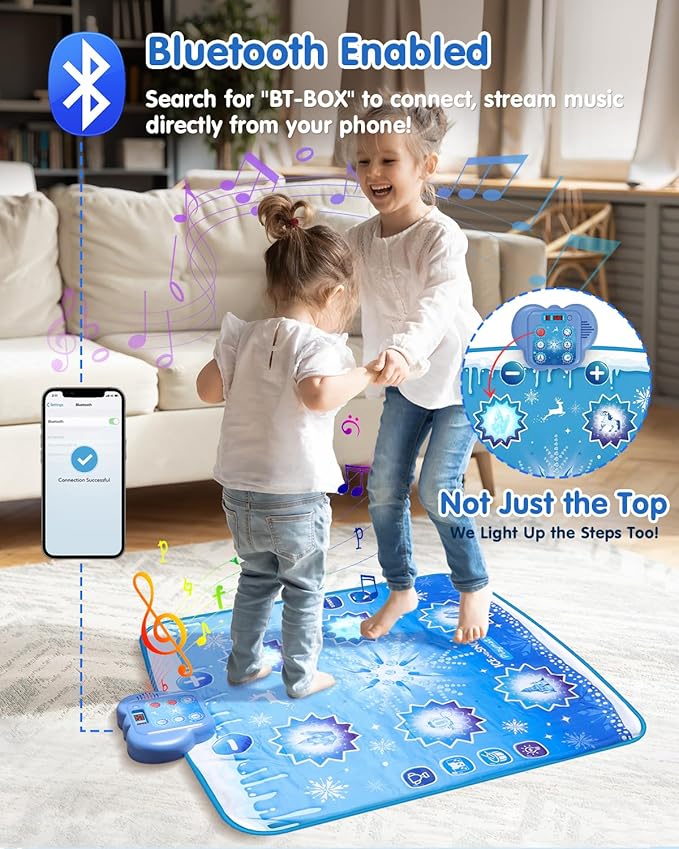 Frozen Toys Dance Mat for Girls – Bluetooth Light-Up Musical Floor Mat with 4 New Game Modes, Adjustable Volume, 2025 New Gift for Girls Ages 3-12 Birthday & Christmas