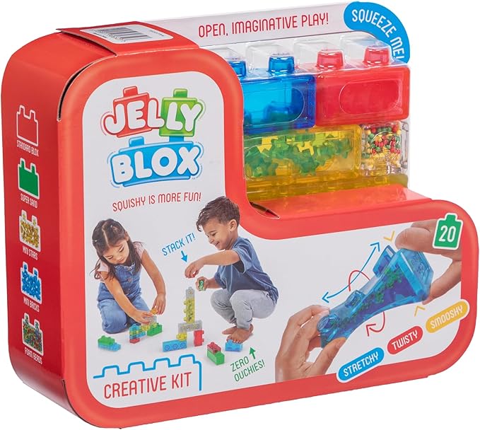 Goliath Jelly Blox Creative Kit | Includes 20 Blocks | Toddler & Preschool Building Blocks Kids Can Squeeze, Stretch, Squish | MESH ACCREDITED | Safety Tested & Ouch-Free | Sensory Play Toy Ages 2+