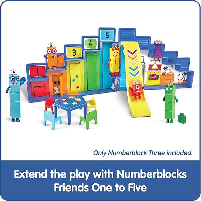 hand2mind Numberblocks Super Secret Step Squad Headquarters Play Set, Toddler Doll House, Clubhouse Dollhouse, Action Figure House, Cartoon Character Toys, Imaginative Toys