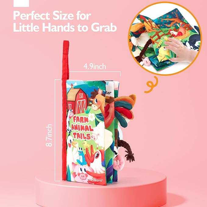 hahaland Baby Books 0-6 Months,Infant Tummy Time Toy Sensory Toys 6 to 12 Months Touch Feel Book Gifts for Boy Girl 0-3 Month Learning Toy Baby Christmas Birthday Gifts Stocking Stuffers (Single)