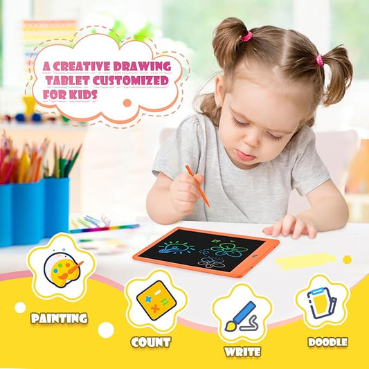EooCoo Toys for Ages 3-7, Drawing Pad for Kids, 10 Inch LCD Writing Tablet, No Mess Coloring Books for Kids, Travel Games Girls Gifts, Educational Toys for 3 4 5 6 7 Years Old Girls
